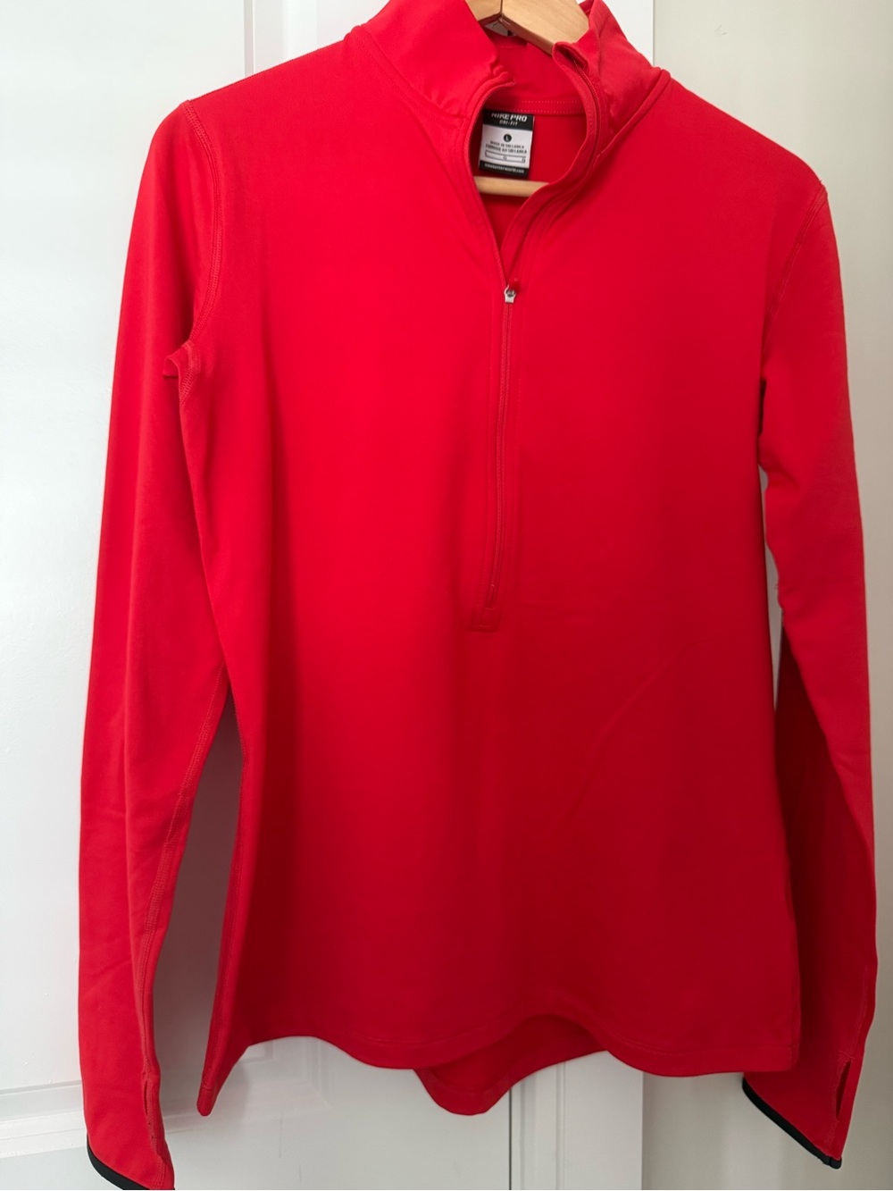 Nike Ladies red Quarter-Zip Sweater- size L